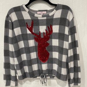 Moa Moa girls XL holiday shirt with Reindeer